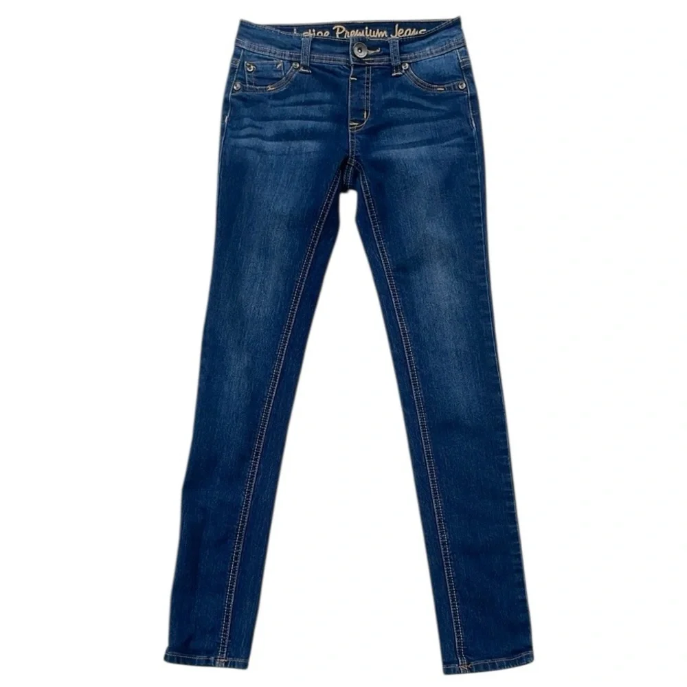 JUSTICE PREMIUM JEANS GIRLS SIMPLY LOW BLUE JEANS SIZE 12S